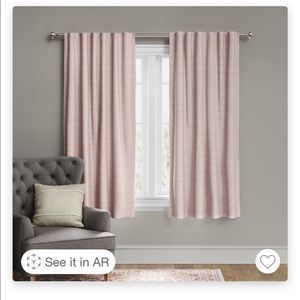 2- 63x50 pink curtains